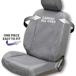Cross Country Canvas Heavy Duty Front Car Seat Covers -Mitsubishi Triton Double Cab 2015+ (Charcoal) - Image 2
