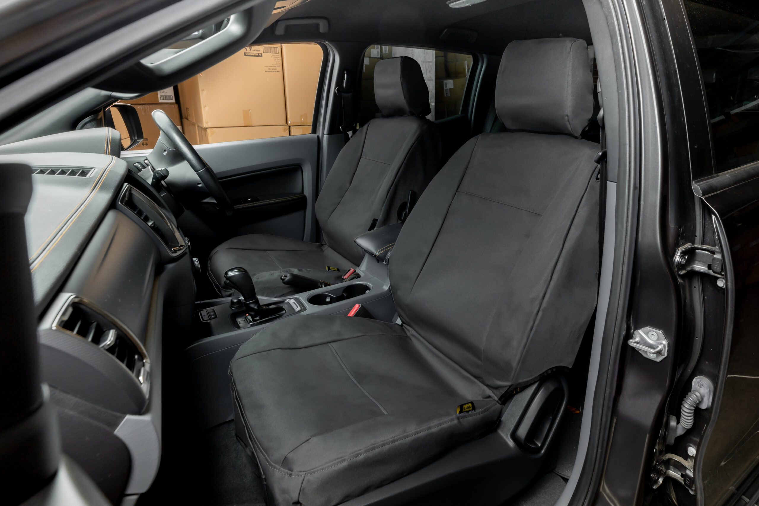 Cross Country Canvas Heavy Duty Front Car Seat Covers -Mitsubishi Triton Double Cab 2015+ (Charcoal) - Image 3