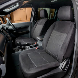 Santa Fe 2018+ Seat Covers. Esteem Black Deploy Safe - Image 1