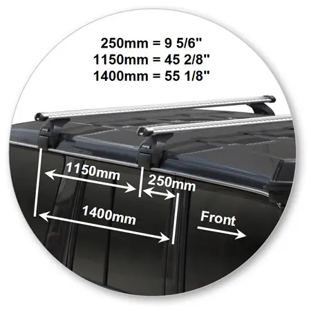 Prorack T17-K324 Heavy Duty Bar Silver Gutter Mount