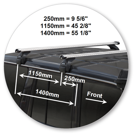 Prorack T17-K324 Heavy Duty Bar Silver Gutter Mount