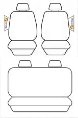 Nissan Navara 2017+ Seat covers. Esteem Black