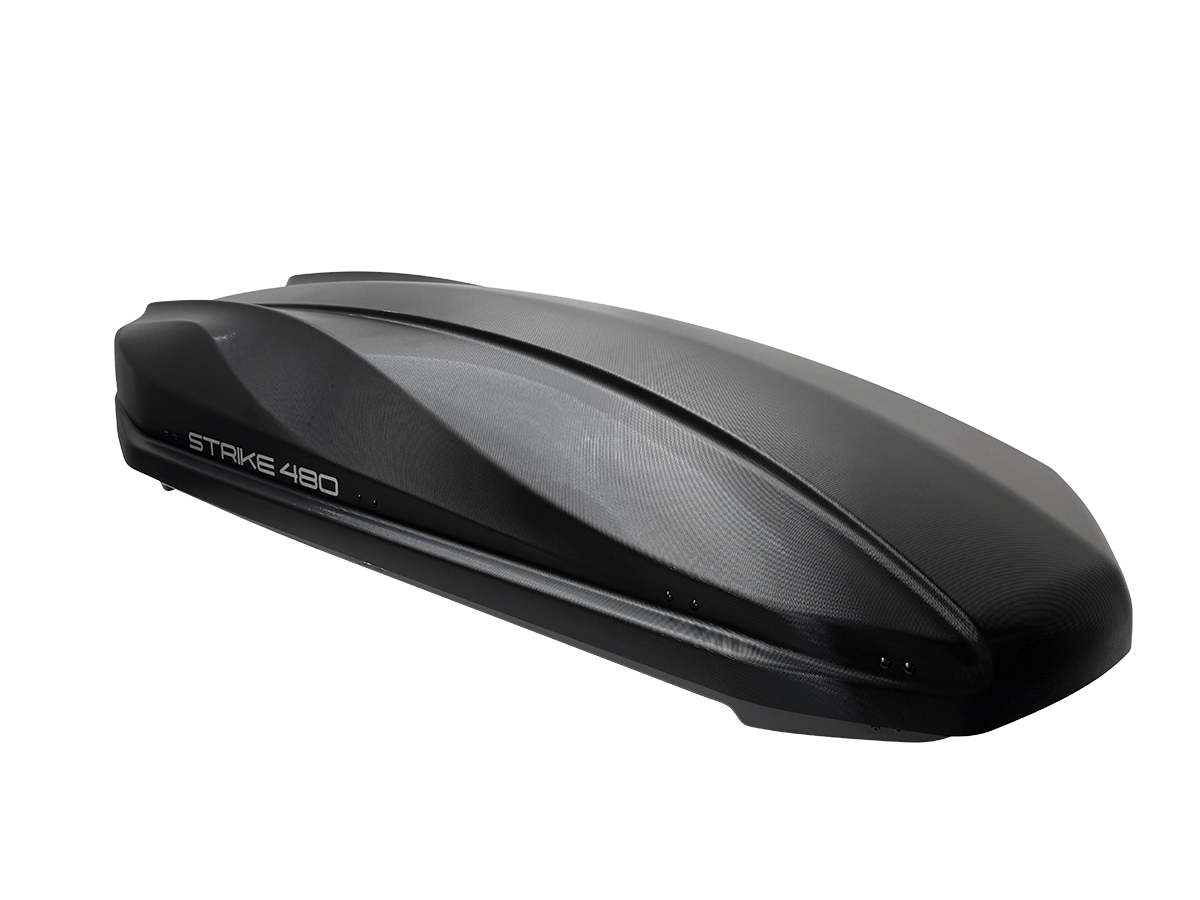 Strike 480 - Textured Matt Black Roof Box - Image 1